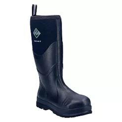 Muck Boots Chore Max Safety Wellies - Black, Size 8 | Heavy-Duty Work Boots for Men & Women
