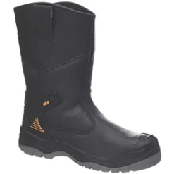 Wellies Sales 16 Site Hydroguard Safety Rigger Boots - Black, Size 8 | Durable & Waterproof Work Boots