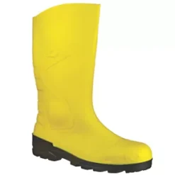 Dunlop Devon Safety Wellies Yellow Size 11 - Heavy Duty Waterproof Work Boots