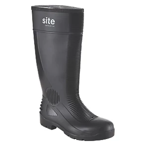 Site Trench Safety Wellies Black Size 10 - Heavy Duty Waterproof Work Boots 1 Site Trench Safety Wellies Black Size 10 - Heavy Duty Waterproof Work Boots