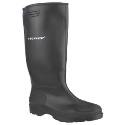 Dunlop Pricemaster 380PP Metal Free Non Safety Wellies - Black, Size 8 | Durable & Comfortable Work Boots