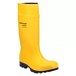 Dunlop Purofort Professional Safety Wellies Yellow Size 11 - Heavy Duty Work Boots