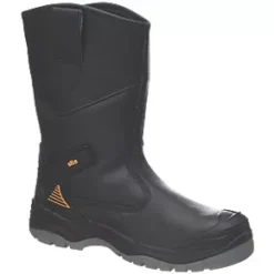 Site Hydroguard Safety Rigger Boots Black - Size 7 | Durable & Waterproof Work Boots