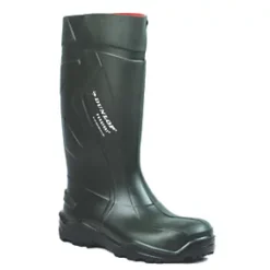 Dunlop Purofort+ Safety Wellies Green Size 5 | Durable Safety Wellingtons for Work