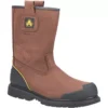 Amblers FS223 Metal Free Safety Rigger Boots - Brown, Size 8 | Durable & Comfortable Work Boots
