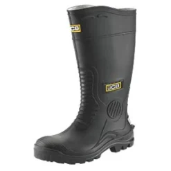 JCB Hydromaster Safety Wellies Black Size 11 - Heavy Duty Waterproof Work Boots